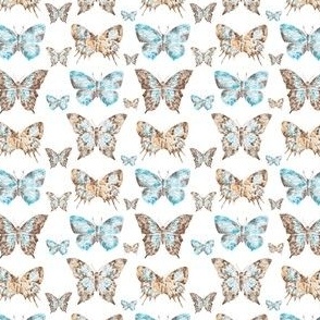 Baby Decor | Butterflies Big & Small | Pure White Spring Repeat Pattern