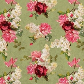 Shabby Chic | Antique Vintage Roses & Florals Seamless Pattern