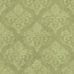 Shabby Chic Damask | Antique Vintage Classic Moss Green Seamless Pattern