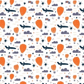 Baby Room Ballon | Pastel Floral | Seamless Pattern