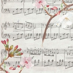 music notes and florals