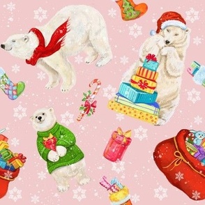  North Pole | Fun Polar Bear Family Christmas | Pink Snow