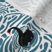 Black swans on white - mini