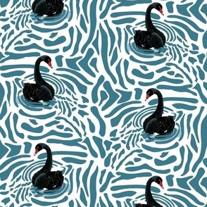 Black swans on white - mini