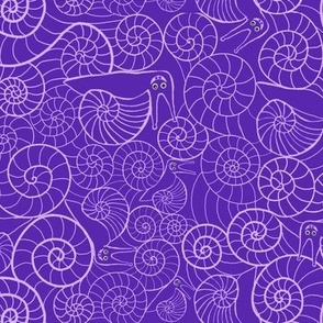 Spirally silly snails on indigo