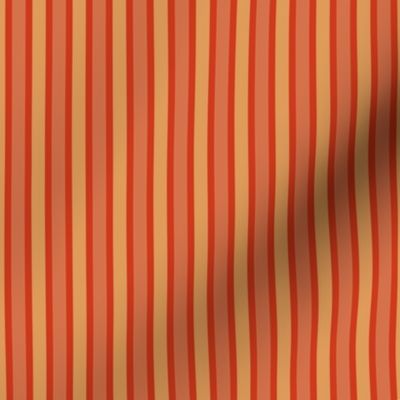 Dusty Earth Stripes (#2) - Narrow Ribbons of Burnt Desert Orange with Dusty Apricot and Dusty Tan