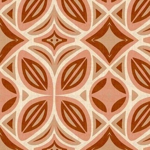 Abstract Bohemian Butterfly in Peach Burgundy and Beige