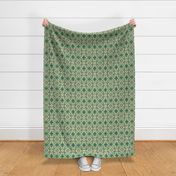 Abstract Bohemian Butterfly in Pine Mint Green Beige and Sand
