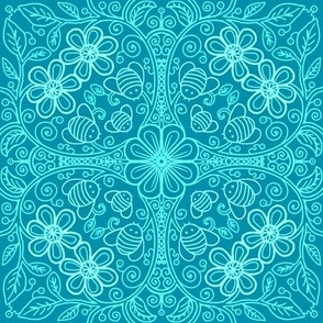 Curly garden part 2 aqua and teal