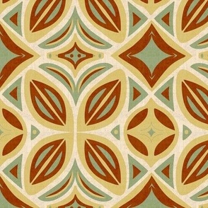 Abstract Bohemian Butterfly in Brown Sage Green and Ecru