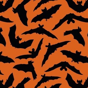 small  scale - Dark bats - orange background 