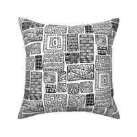 Zen-diggity patchwork  - black and white 