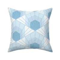 Hex Deco Art Deco Sunrise L wallpaper scale in icy blue by Pippa Shaw