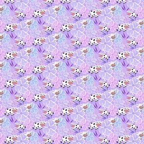 Small scale tropical cows in purple