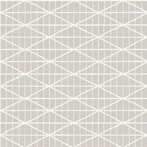 Criss-cross diamond lines - soft neutral and white - abstract geometric - large