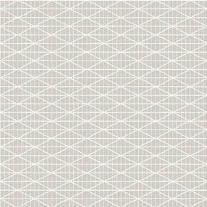 Criss-cross diamond lines - soft neutral and white - abstract geometric - medium