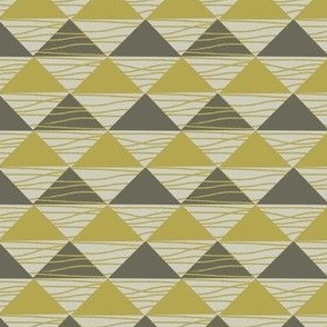textured triangles gold and  black