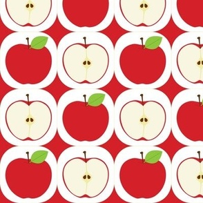 One red apple, half red apple (Medium)