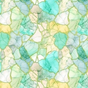 SMALL COORDINATE TO DRAGONFLIES ON MINT AQUA COLORS AND GREEN GOLD MARBLE FLWRHT