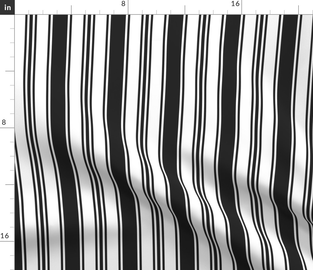 Black ticking stripes Fabric | Spoonflower