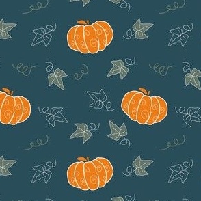 Pumpkin toss on dark green