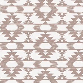 Modern tribal, light terracotta clay and soft white abstract geometric - Aztec-Kilim inspired - medium