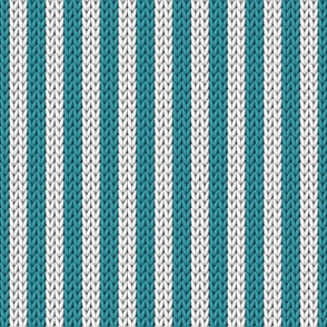 Stripes knit small Lagoon Teal White