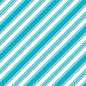 Aqua blue ticking stripes diagonal