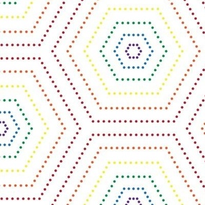 Dotted Rainbow Hexagons large