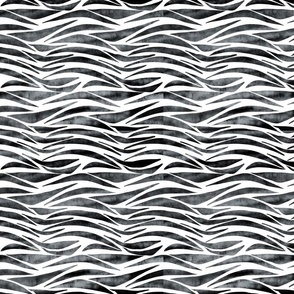 Safari Animal Stripes  Black and White Textured