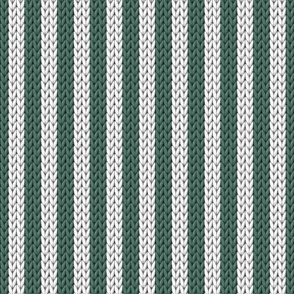 Stripes knit small Pine Green White