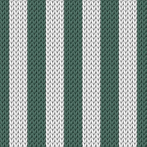 Stripes knit large Pine Green White