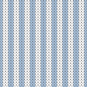 Stripes knit small Sky Blue White