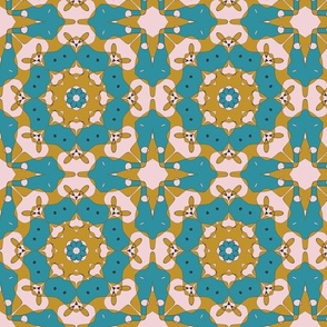 Repeating Patterns Petal Solids Coordinates in Lagoon Mustard Cotton Candy 