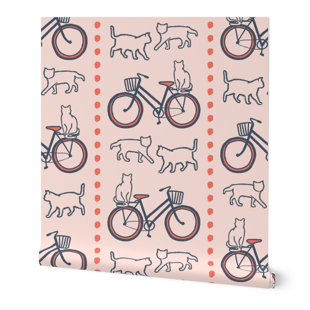 (large scale) cats, bikes with dots