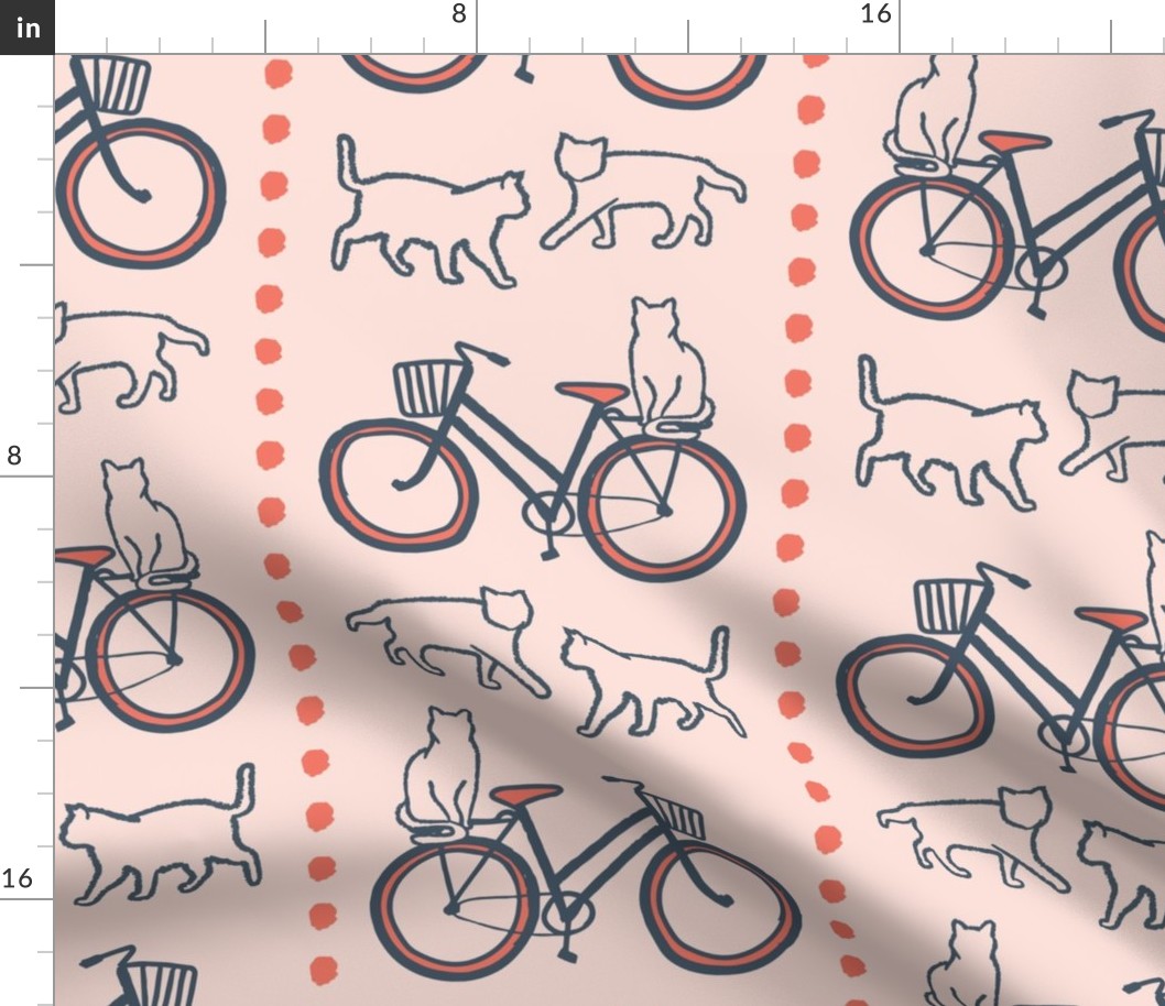 (large scale) cats, bikes with dots