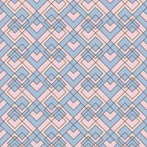 Geometric Hearts (Blush and Blue Palette)