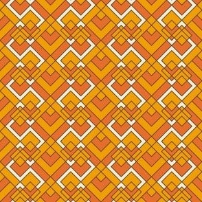 Geometric Hearts (Marigold and Orange Palette)