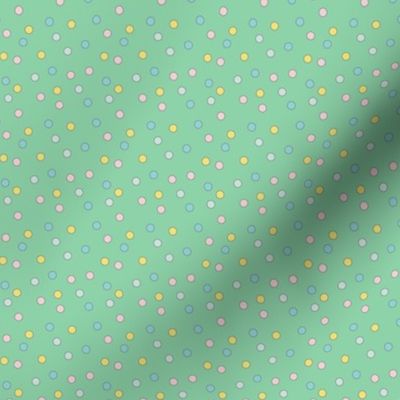 Tossed Pastel Dots in Blue, Mint, Pink, Yellow, Light Grey Blender Non Directional