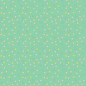 Tossed Pastel Dots in Blue, Mint, Pink, Yellow, Light Grey Blender Non Directional