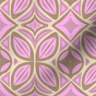 Abstract Bohemian Butterfly in Pink Mauve and Taupe