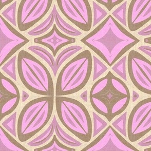 Abstract Bohemian Butterfly in Pink Mauve and Taupe