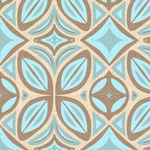 Abstract Bohemian Butterfly in Sky Blue Turquoise and Taupe