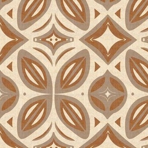 Abstract Bohemian Butterfly in Brown Gray and Cream