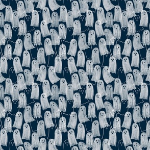 Ghosts on slate navy - small scale