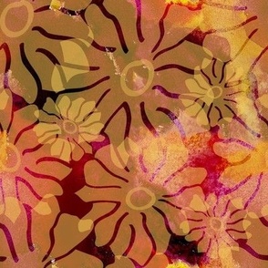 Transparent Flowers on Colors