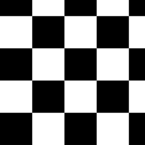 4” Classic Checkers, Black and White