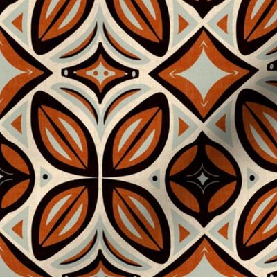 Abstract Bohemian Butterfly in Rust Gray and Black