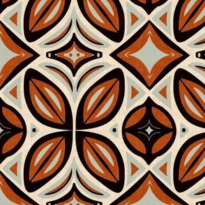Abstract Bohemian Butterfly in Rust Gray and Black