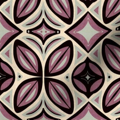 Abstract Bohemian Butterfly in Dusty Rose Gray and Black